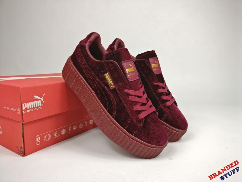 Бордовые кроссовки puma by rihanna creeper velvet | пума риана вельвет —  цена 1280 грн в каталоге Кроссовки ✓ Купить женские вещи по доступной цене  на Шафе | Украина #5174147