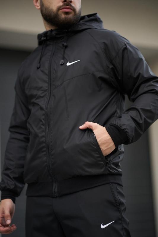 Мужская чёрная куртка ветровка nike чорна чоловіча вітровка nike — ціна ...