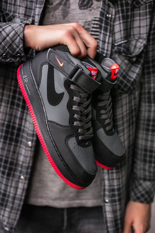 air force 1 grey and red