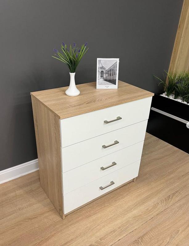 Комод «standart 4 шухляди» «дуб сонома світлий/білий» — ціна 2700 грн у ...