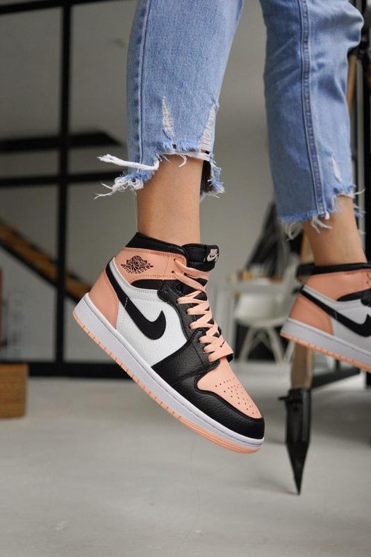 Кроссовки женские nike air jordan 1 розовые (найк аир джордан, кросівки ...