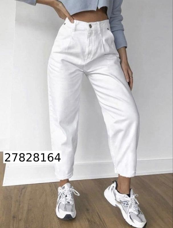 Белые джинсы zara высокая посадка джинсы бананы мом зара джинсы багги ...