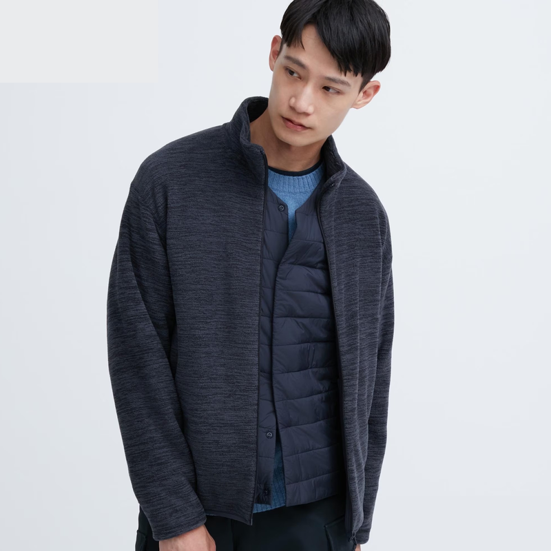 Fleece cardigan uniqlo hot sale