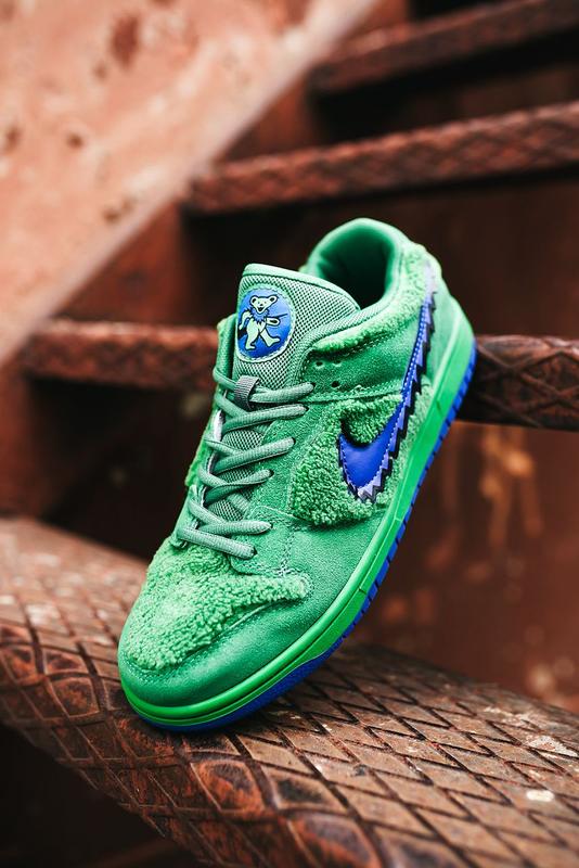 sb dunk low grateful dead green