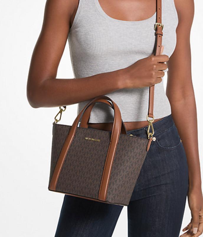 Оригинальная сумка от мк michael kors мк коричневая в лого — цена 4100 ...