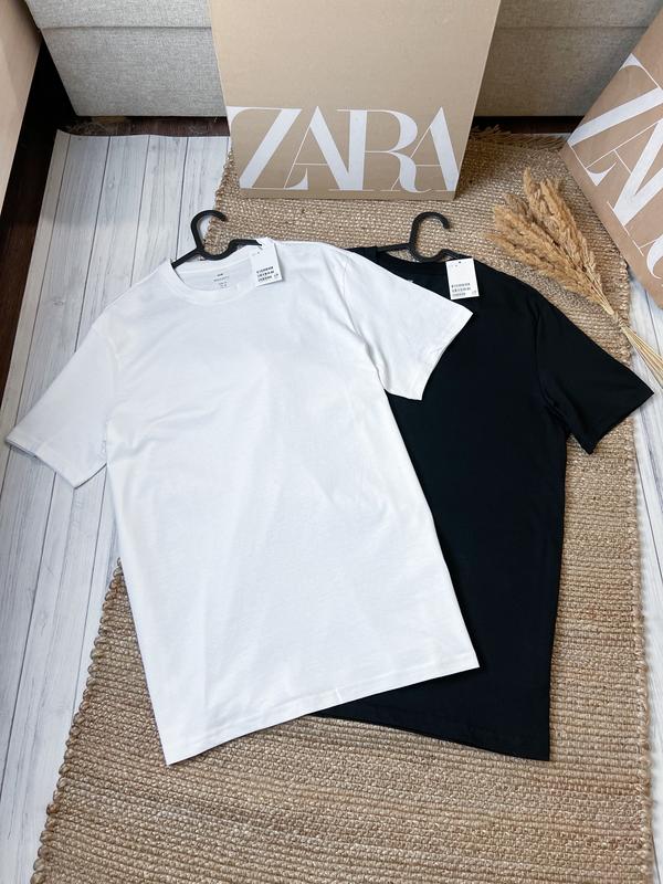 Базова бавовняна футболка в білому та чорному кольорі regular fit h&m ...