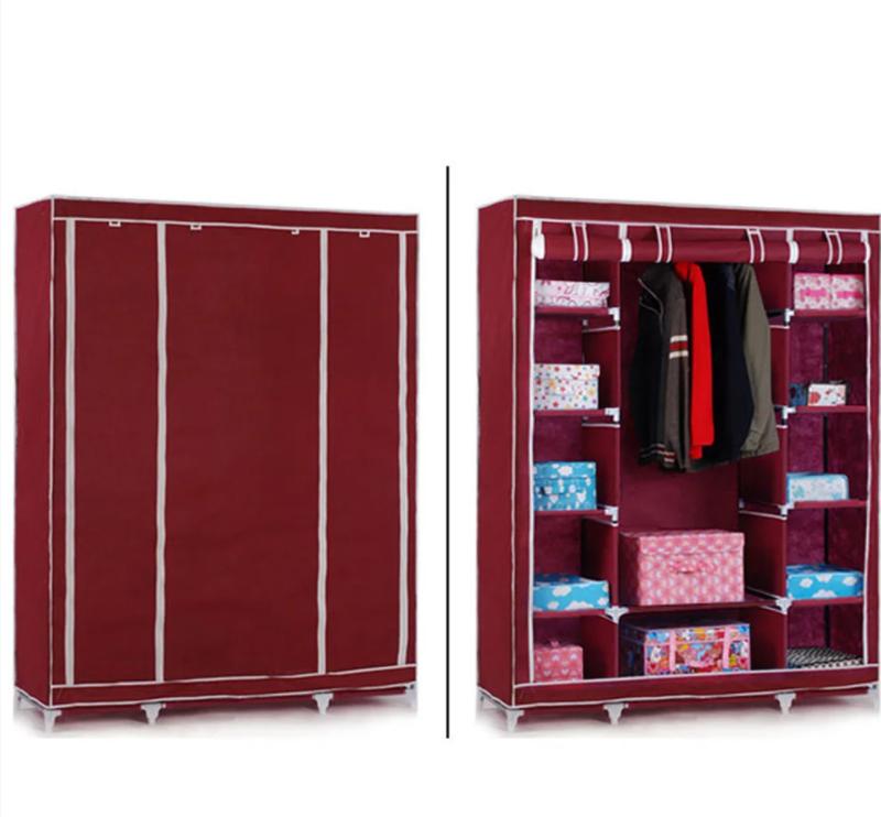 Складной тканевый шкаф storage wardrobe 88130 на 3 секции, 130х45х175 ...