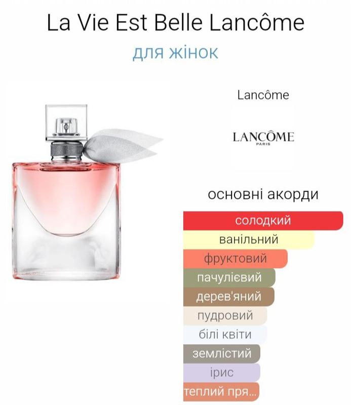 La vie est belle lancôme - це парфум для жінок, він належить до групи ...