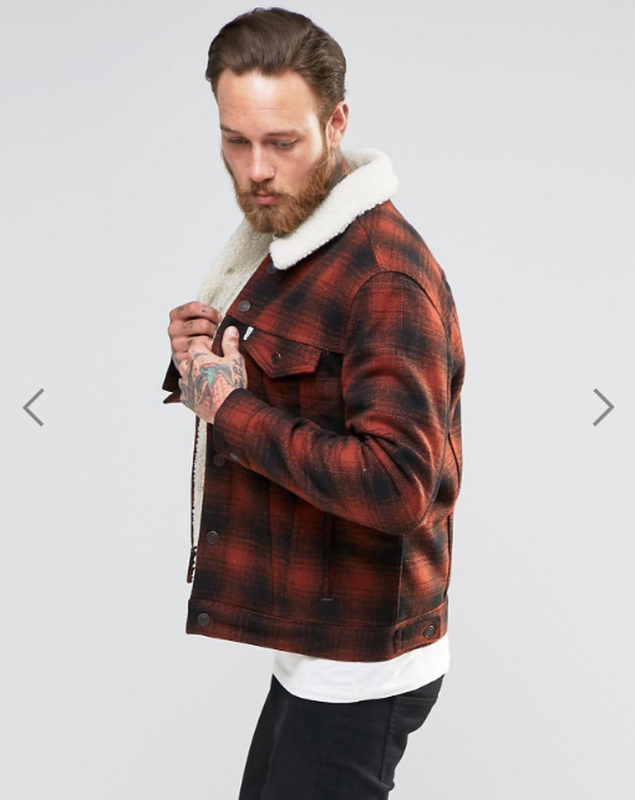 levis plaid sherpa