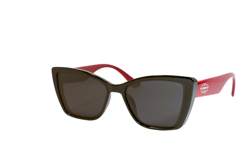 Жіночі сонцезахисні окуляри polarized, чорні з червоною дужкою — ціна ...