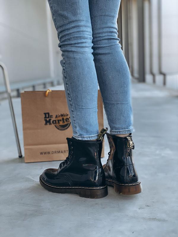 1460 rainbow patent lace up boots