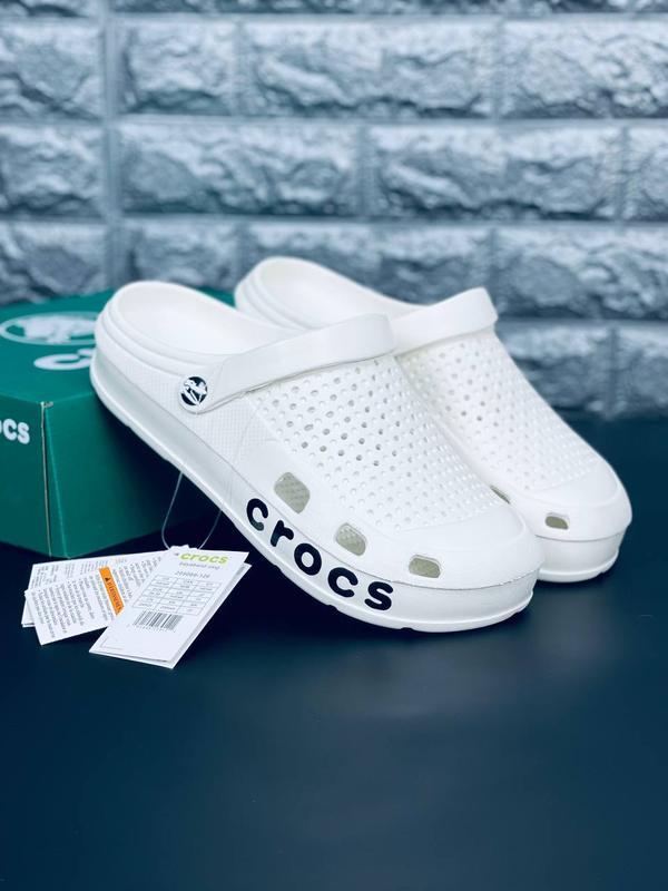Шльопанці чоловічі crocs, пляжні білі шльопанці сланці капці крок ...