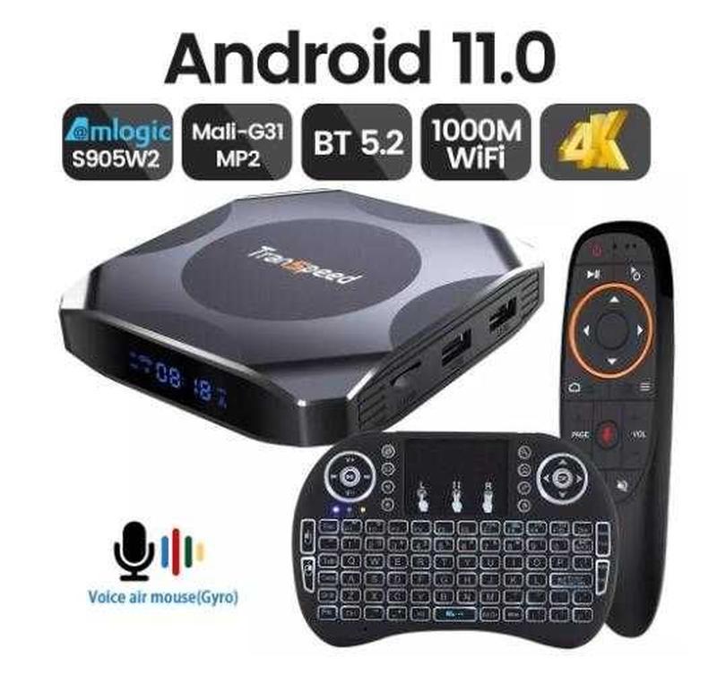Смарт тв приставка transpеed 8k s905 андроид 11 4gb/32gb iptv ...