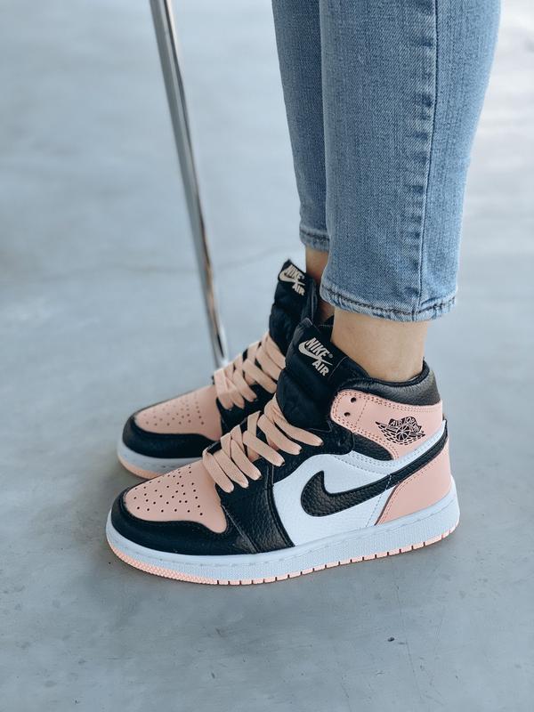 black and peach jordans