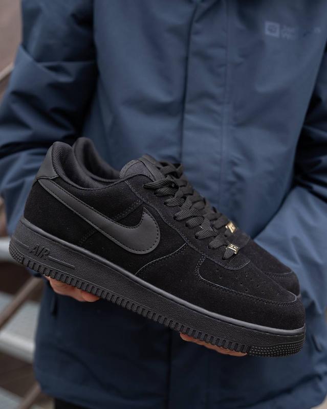 Мужские кроссовки найк аир форс чёрные / nike air force total black ...