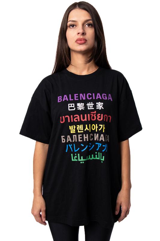 Футболка balenciaga t-shirt languages black/multicolor — цена