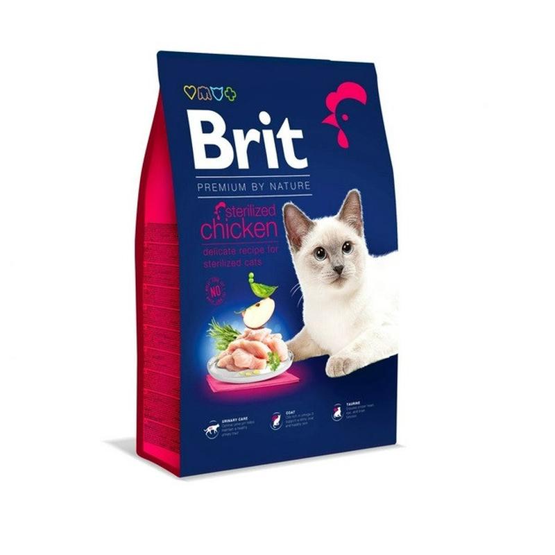 Корм для котов brit premium cat sterilised chicken (курица) 8 кг — цена ...