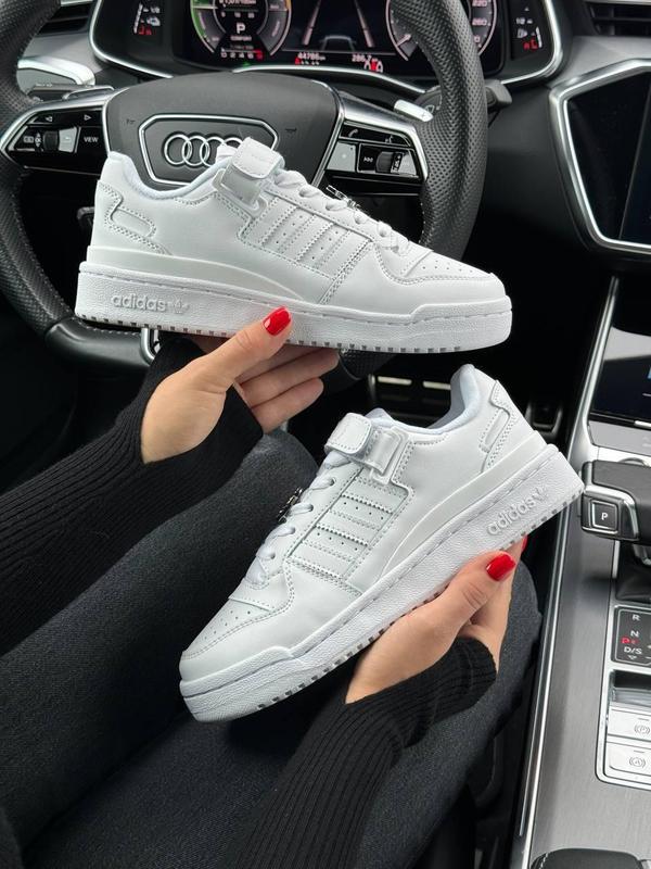 Женские кожаные кроссовки adidas originals forum 84 low new all white ...