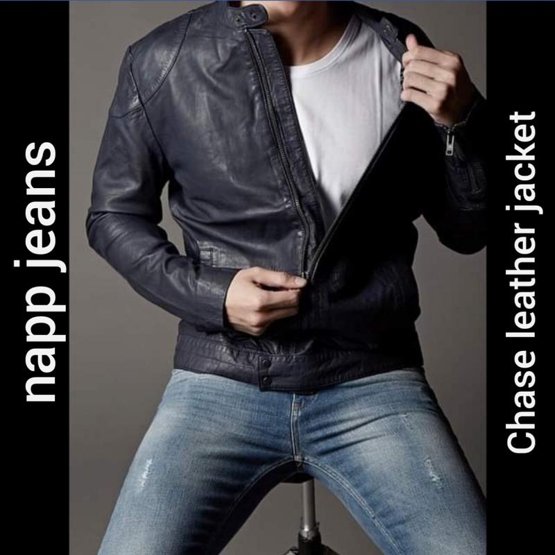 napp jeans leather jacket