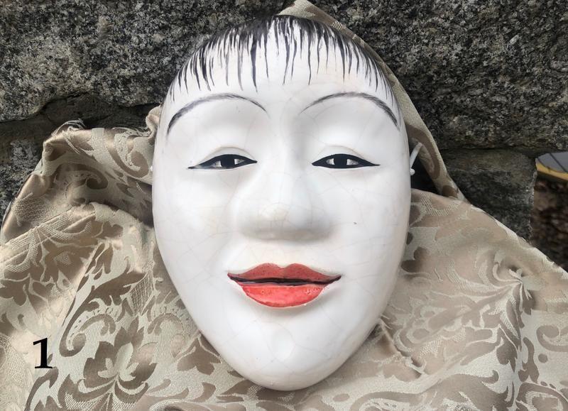 Noh mask doji, керамическая японская маска doji, расписанная вручную ...