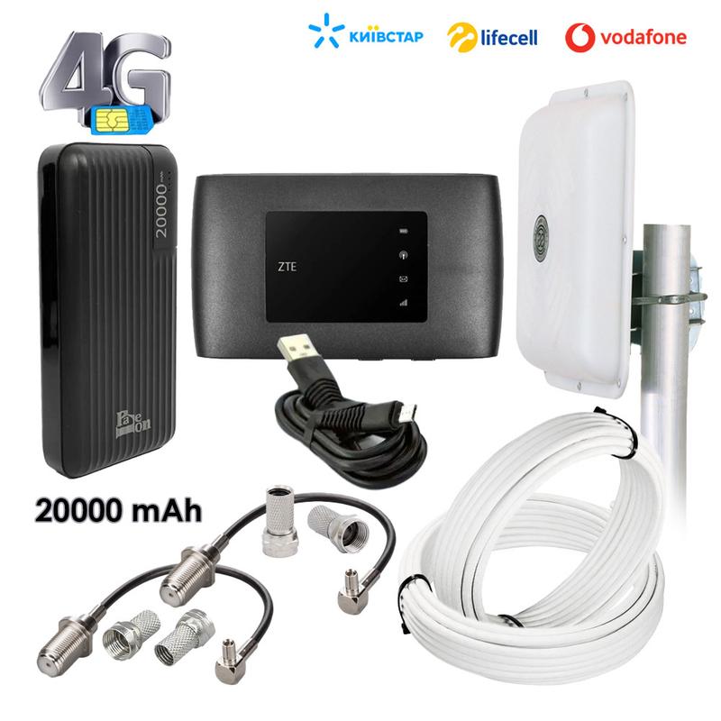 Комплект 4g с wifi роутером zte mf920u и антенной mimo (энергия ...