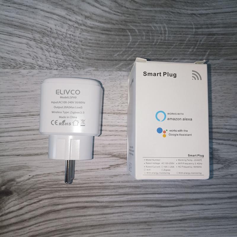 Умная zigbee 3.0 розетка elivco 20а со счетчиком электроэнергии tuya ...