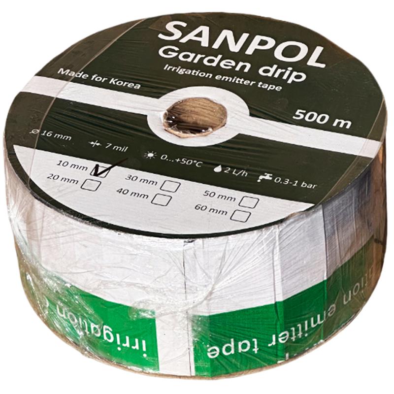 Лента капельного полива эмиттерная 500 м (40см) "garden drip" корея ...