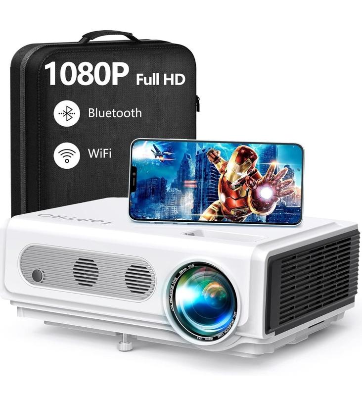Проектор toptro wifi 5.0 bluetooth full hd 1080p підтримка 4k, відео ...