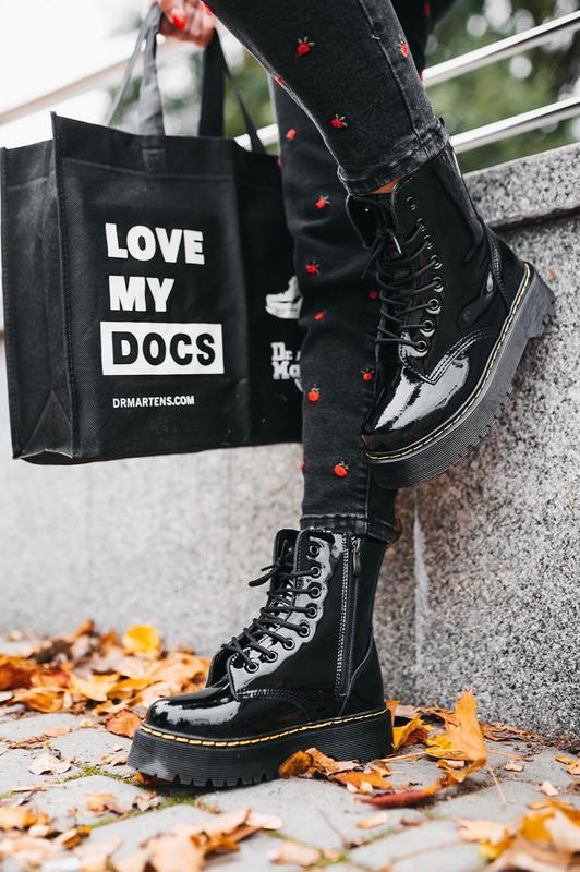 martens leather serena 8 eyelet boots black leather dr.martens galaxy fur 3300 49148410
