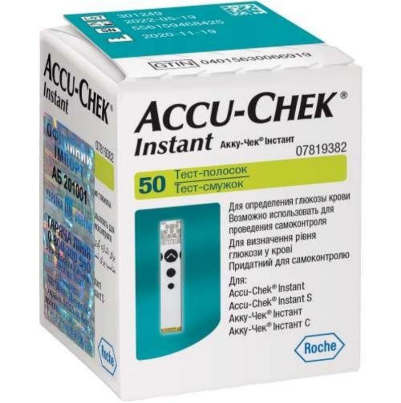 Тест смужки аку чек інстант ( accu chek instant ) 50 штук терм ...