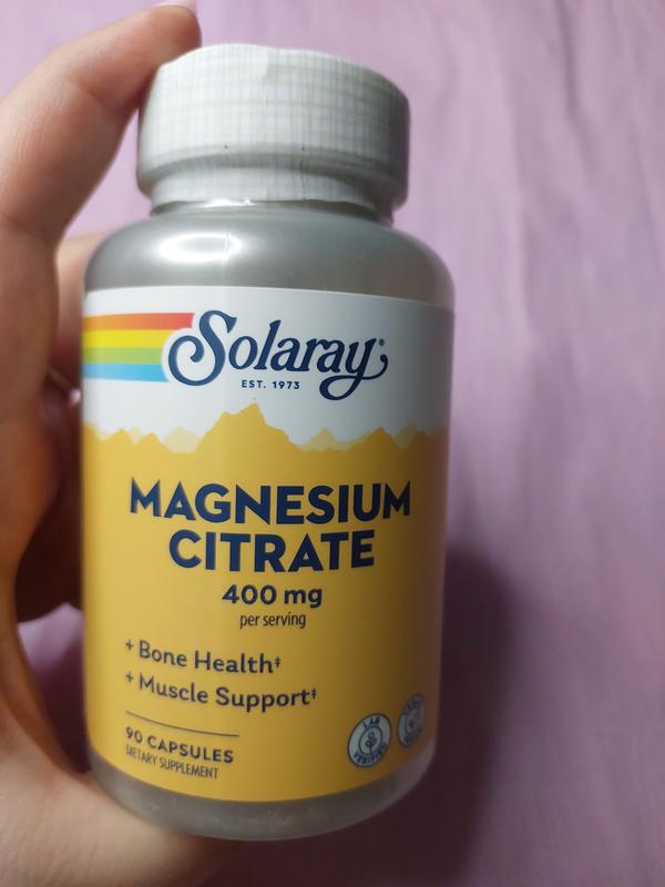 Solaray magnesium citrate 400mg соларей, цитрат магния, 400 мг, 90 ...