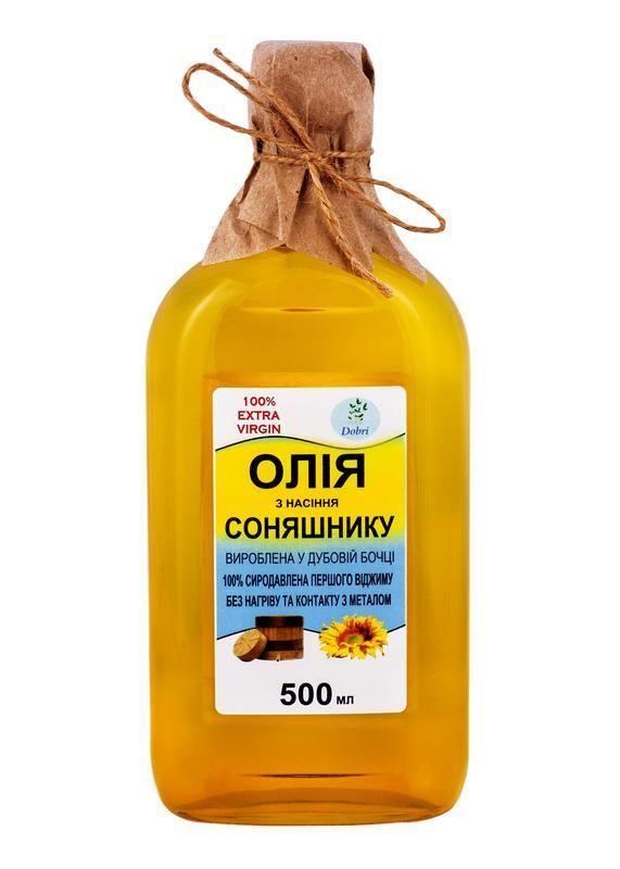 Масло из семян подсолнечника прямой отжим в дубовой бочке (500 мл ...