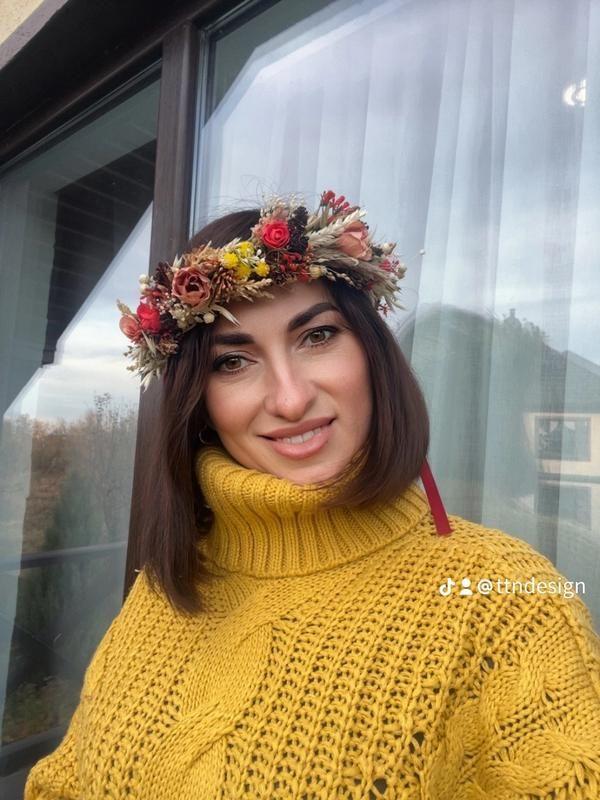 Венок на голову из сухоцветов “украинские мотивы” — ціна 603 грн у ...