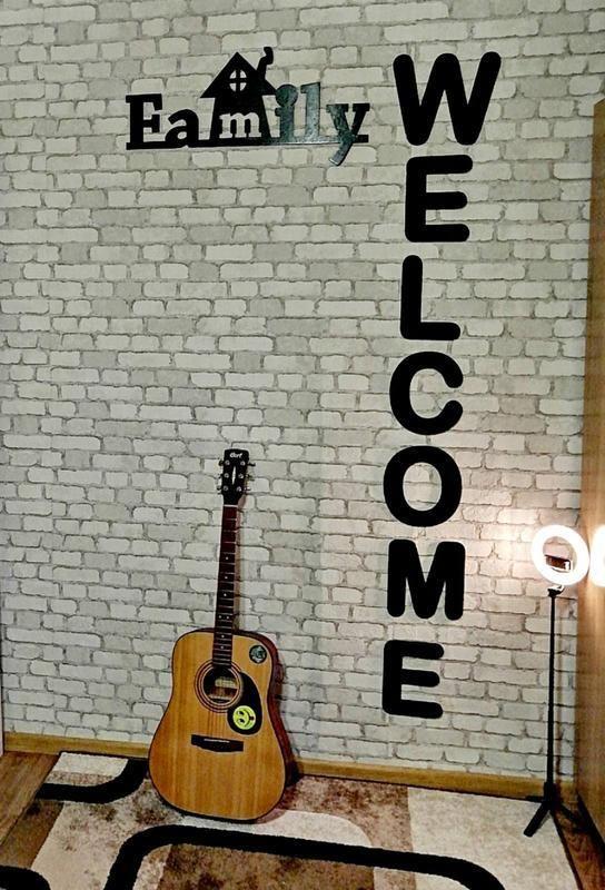 Интерьерное слово из дерева "family 70х33 см,и welcome, высота буквы 24 ...