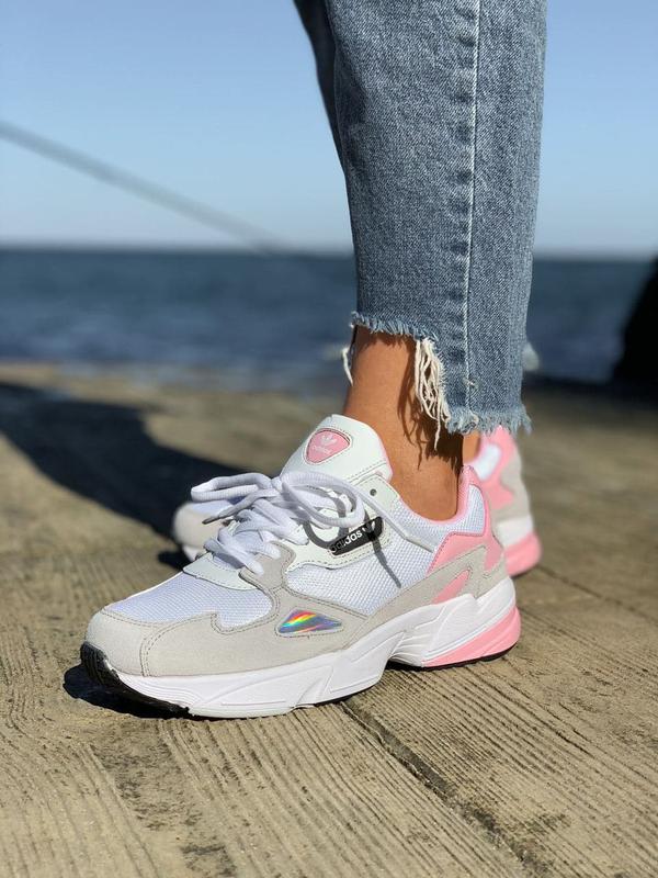 Adidas falcon white beige pink