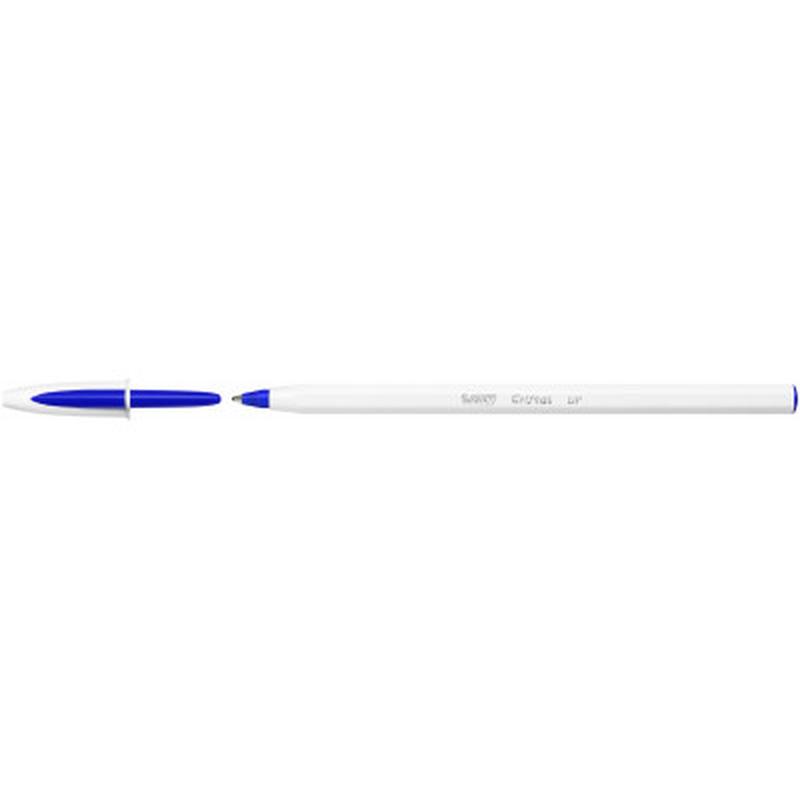Ручка кулькова bic cristal up з білим шестигранним корпусом синя ...