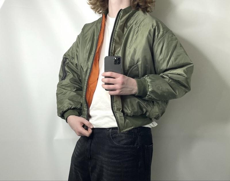Оверсайзовый дутый бомбер ma-1 flight bomber jacket ma1 hps n2b alph ...