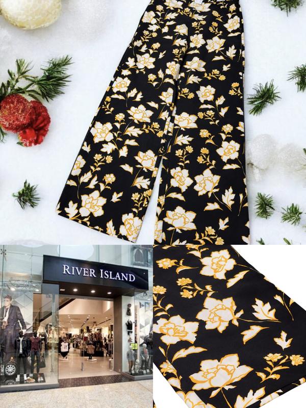 Красивые стильные брюки палаццо в цветочный принт river island этикетка ...