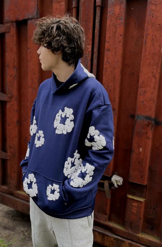 Синяя- худи denim tears, пуловер, кенгуру — цена 600 грн в