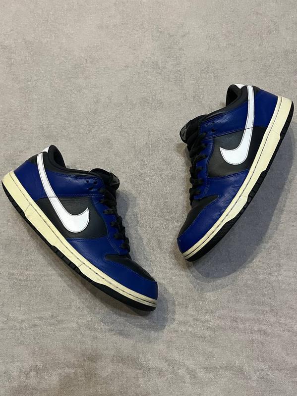 Nike dunk low micro peftorated leather royal blue / black оригінал sb ...