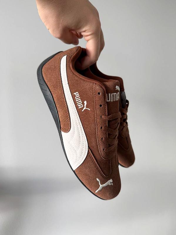 Шикарные женские кроссовки puma speedcat brown коричневые — купить
