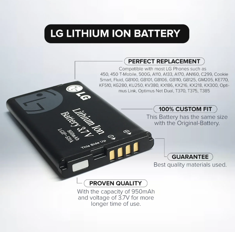 Batterie Compatible LGIP-531A Pour LG Envoy 2/3, T-Mobile B450, Cricket B460 - 950 MAh