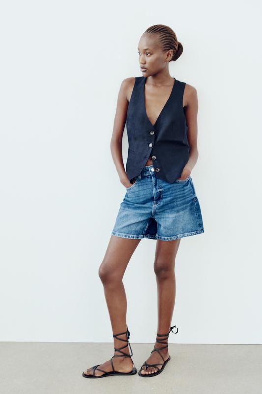 Шорты zara, джинсовые mom zara, mom fit shorts z1975 zara, 7223