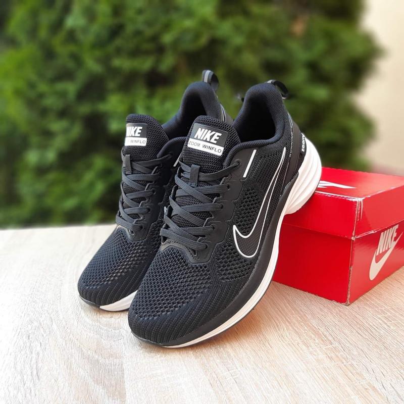 Мужские качественные и стильные кроссовки nike zoom winflo черные