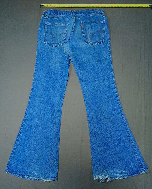 Талия 88 см редкие vintage 70s levi's 684-0217 джинсы клеш синие