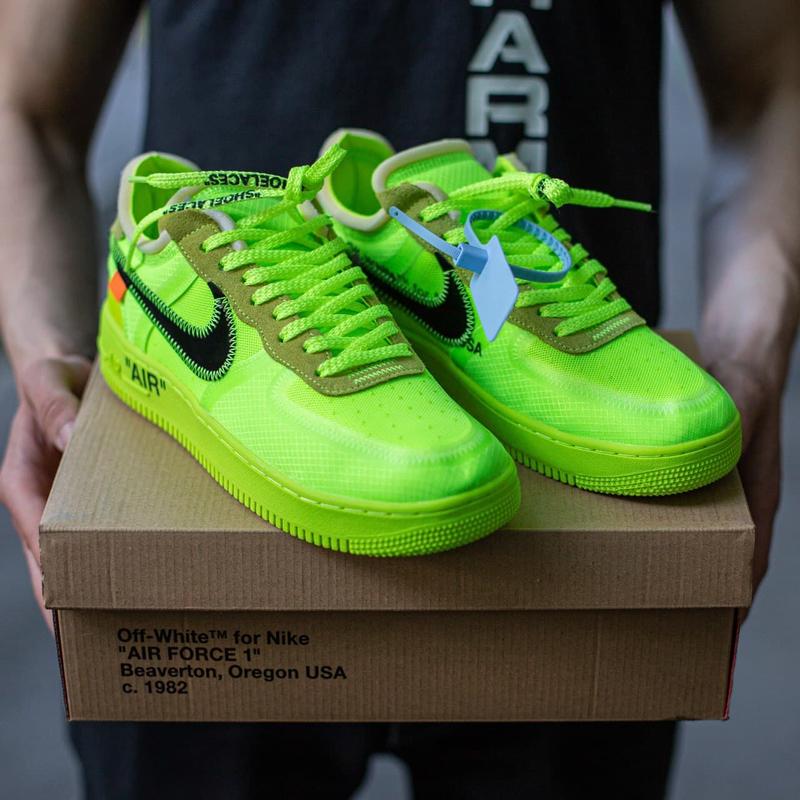Nike air force x off best sale white green
