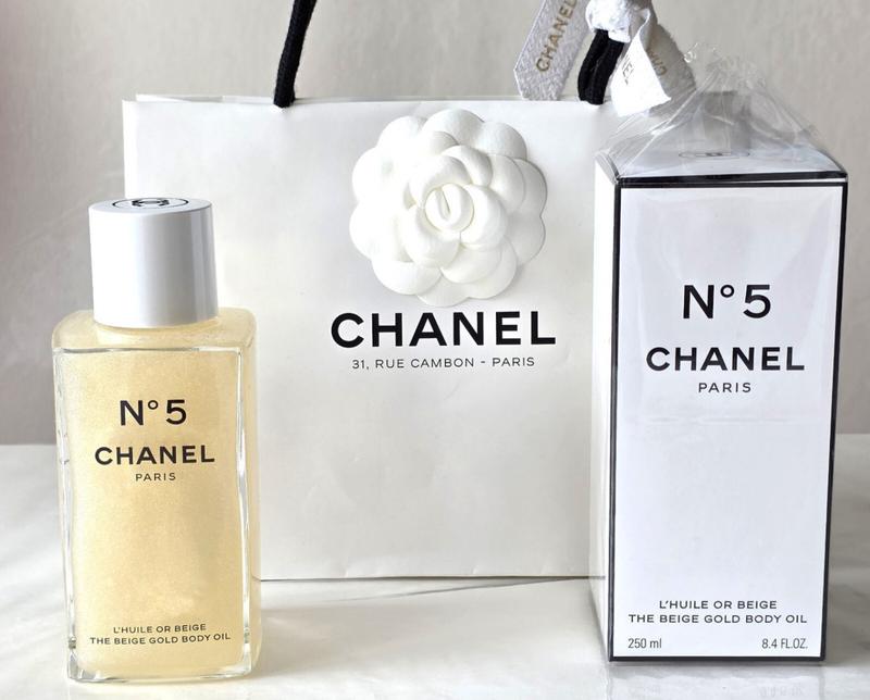 Парфумована олія для тіла шимер chanel n°5 the beige gold body oil