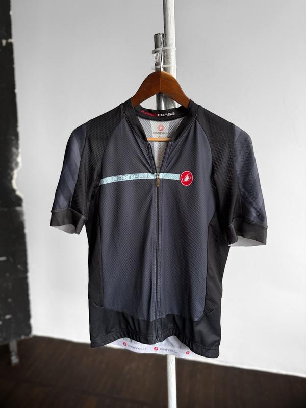 Castelli rosso corsa womens black grey full zip cycling jersey