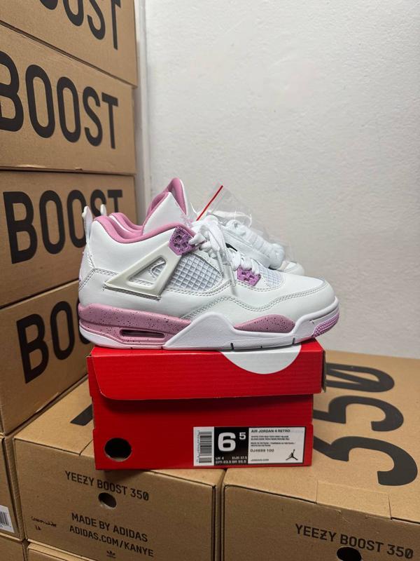 Air Jordan 4 ホワイト ピンク イエロー スニーカー シューズ Nike air jordan 4 white pink ☄️ — купити в Україні | SHAFA