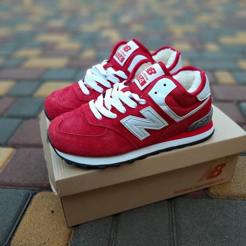 Кросівки new balance 574 червоні біла n — ціна 1290 грн у каталозі ...
